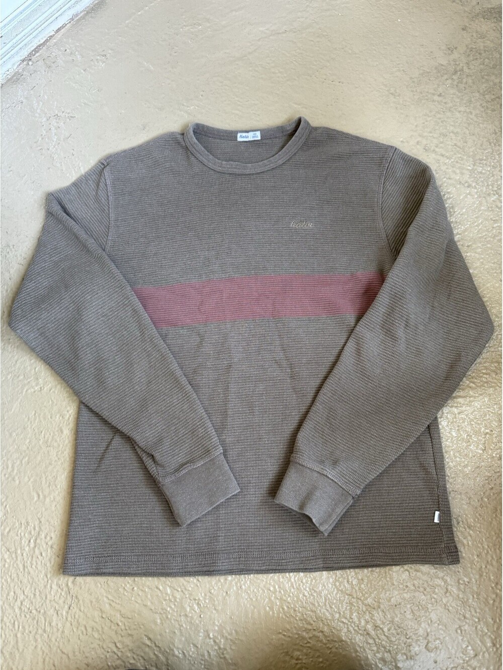 Mens Katin Horizon LS Waffleknit Pullover Shirt Size XL Crew Neck Thermal